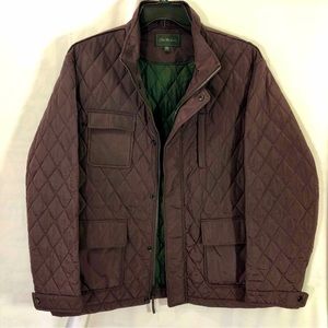 Saks Fifth Avenue Dark Burgundy Quilted Field Style Jacket sz XL Men’s‎